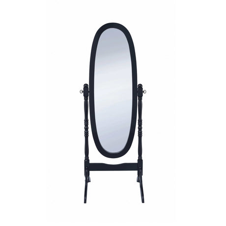 Foyet Black Oval Cheval Mirror - Ornate Home
