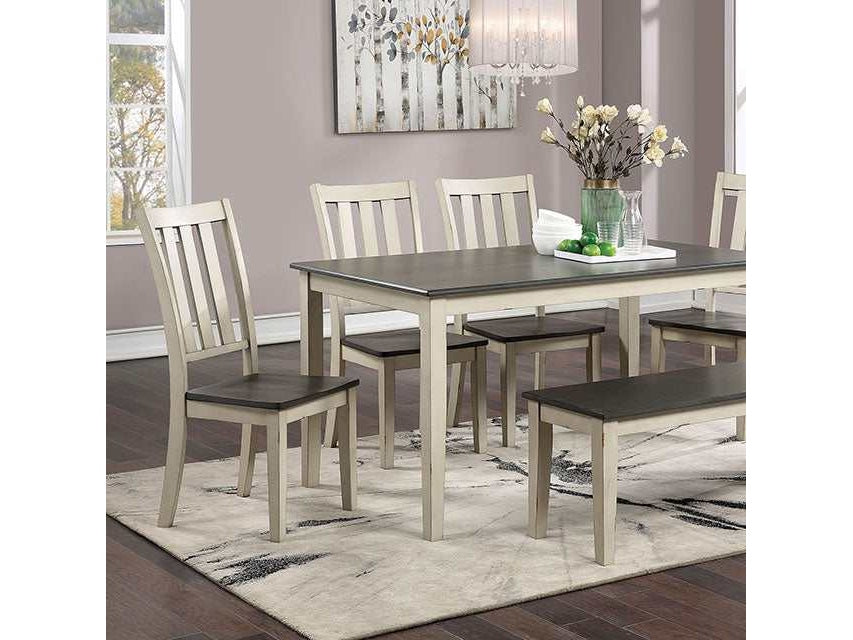 Frances Antique White/Gray Dining Table - Ornate Home