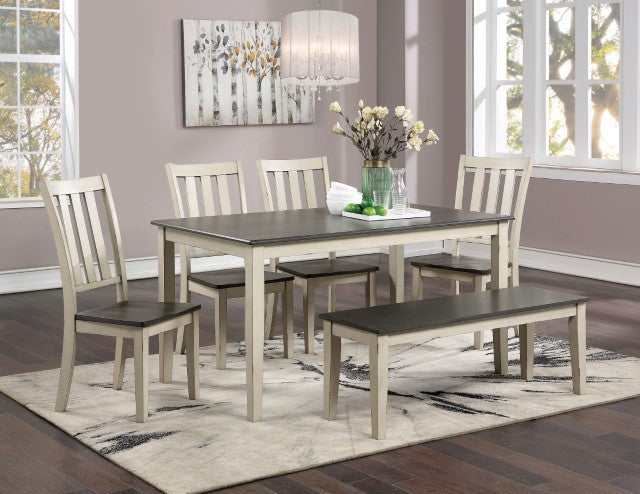 Frances Antique White/Gray Dining Table - Ornate Home