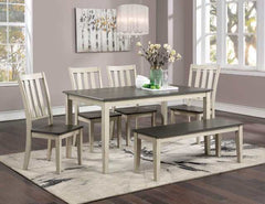 Frances Antique White/Gray Dining Table - Ornate Home