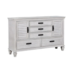 Franco Antique White 4pc Eastern King Bedroom Set - Ornate Home