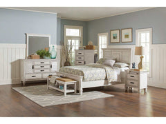 Franco Antique White 4pc Eastern King Bedroom Set - Ornate Home