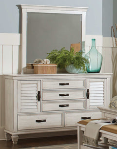 Franco Antique White Dresser - Ornate Home