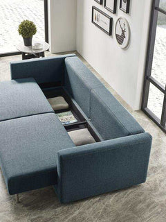 Fredonia BlueGreen Fabric Sofa Bed w/ Storage - Ornate Home