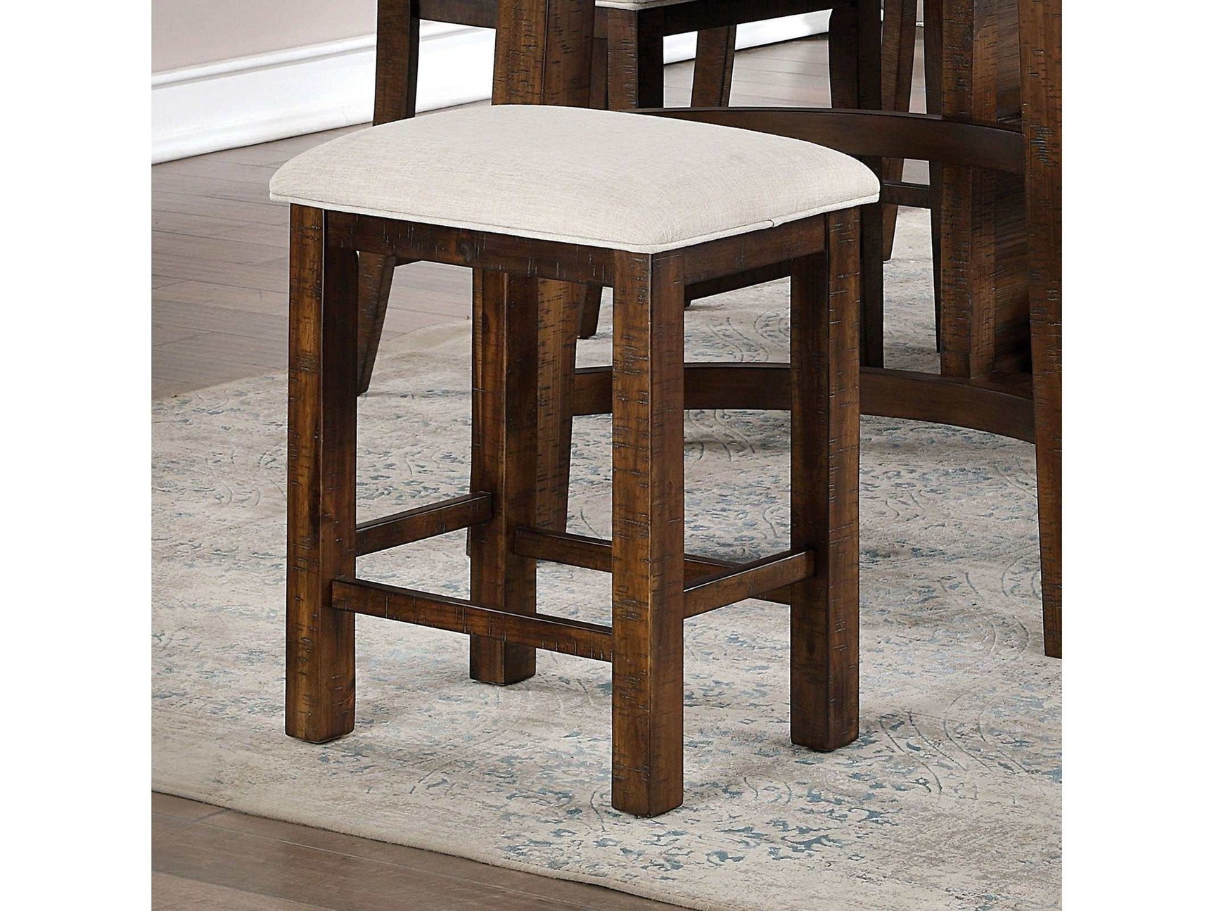Fredonia Rustic Oak & Beige Counter Ht. Stool (Set of 2) - Ornate Home
