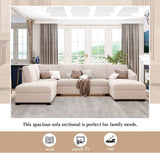 Fremont Modern Sectional Sofa Beige - Ornate Home