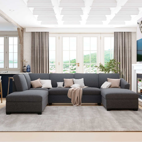Fremont Modern Sectional Sofa Gray - Ornate Home