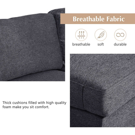 Fremont Modern Sectional Sofa Gray - Ornate Home