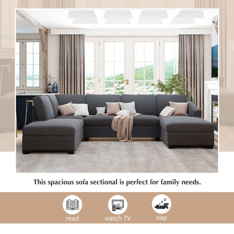 Fremont Modern Sectional Sofa Gray - Ornate Home