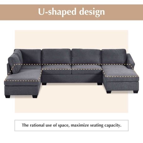 Fremont Modern Sectional Sofa Gray - Ornate Home
