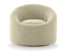Frontier Glam Beige Fabric Swivel Accent Chair - Ornate Home