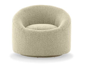 Frontier Glam Beige Fabric Swivel Accent Chair - Ornate Home