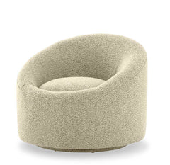 Frontier Glam Beige Fabric Swivel Accent Chair - Ornate Home
