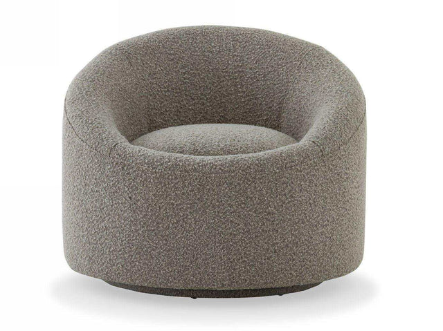 Frontier Glam Grey Fabric Swivel Accent Chair - Ornate Home