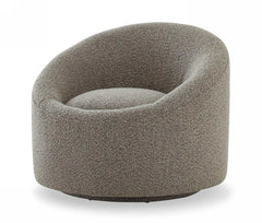 Frontier Glam Grey Fabric Swivel Accent Chair - Ornate Home