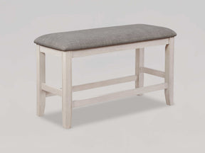 Fulton White Counter Height Dining Bench - Ornate Home