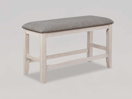 Fulton White Counter Height Dining Bench - Ornate Home