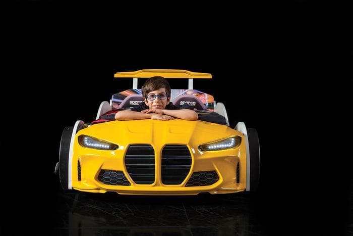 GTX Carbed Yellow Kid Bed / Mattress Included - Ornate Home