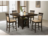 Gabriel Beige / Cappuccino 5 Pc Counter Height Dining Set - Ornate Home