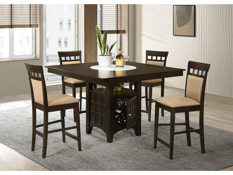 Gabriel Beige / Cappuccino 5 Pc Counter Height Dining Set - Ornate Home