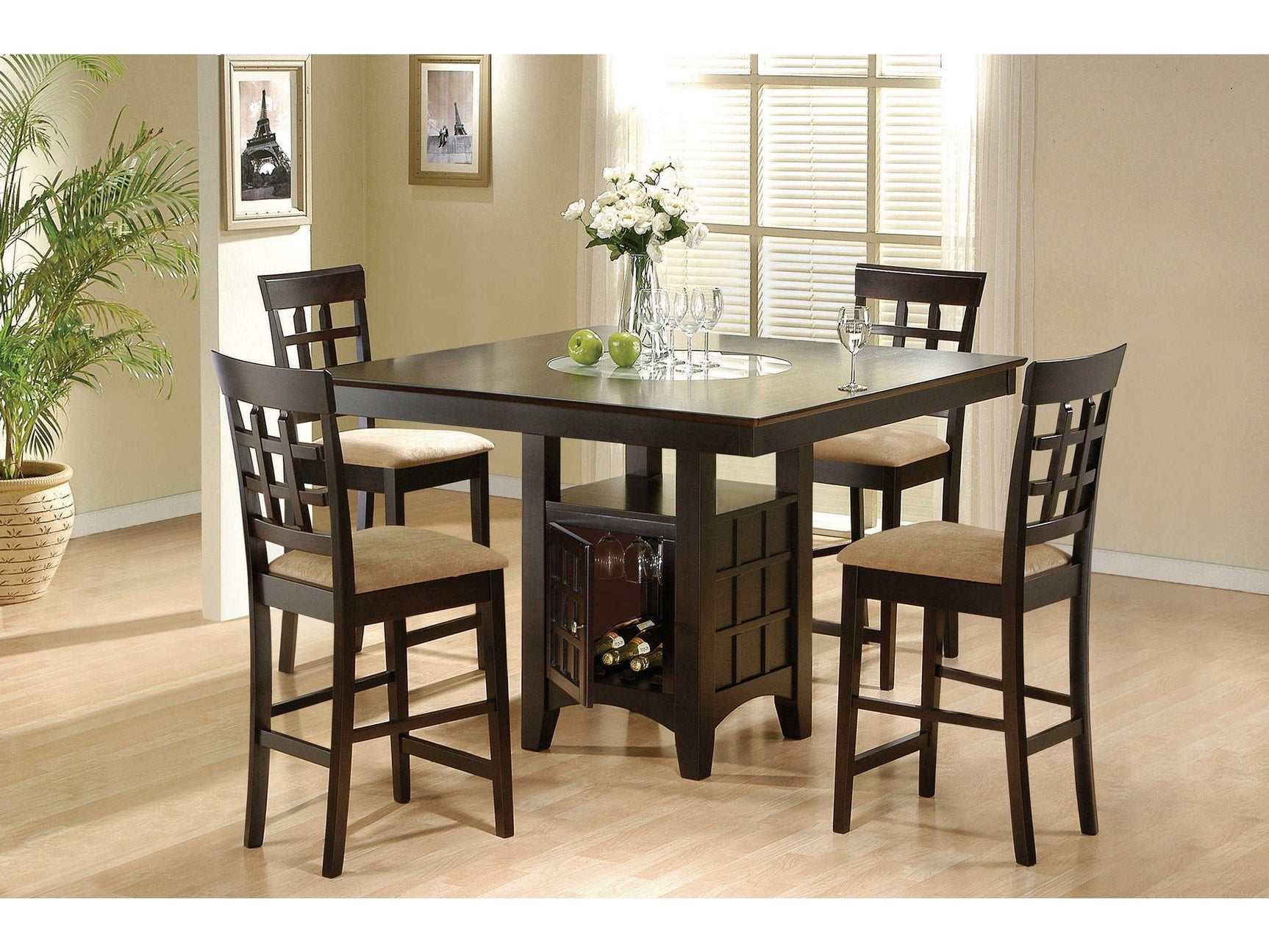 Gabriel Cappuccino / Tan 5 Pc Counter Height Dining Set - Ornate Home