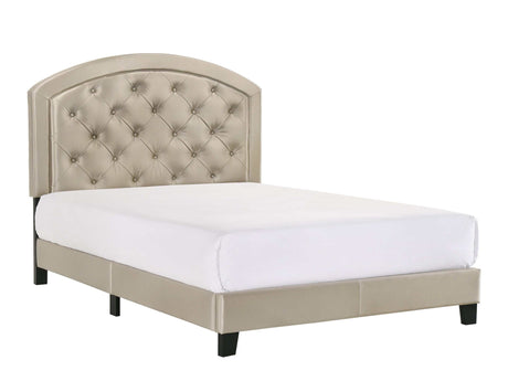 Gaby Gold Full Upholstered Platform Bed - Ornate Home