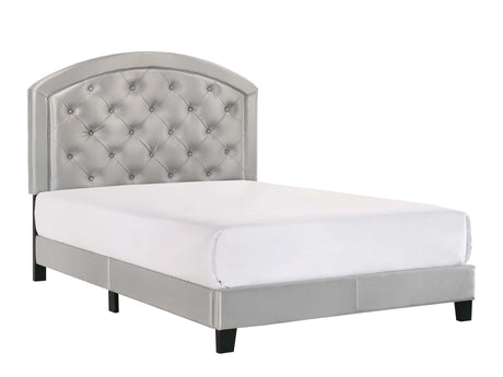 Gaby Silver Full Upholstered Platform Bed - Ornate Home