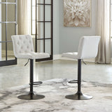 Gaddison Light Beige & Black Bar Height Bar Stool (Set of 2) - Ornate Home