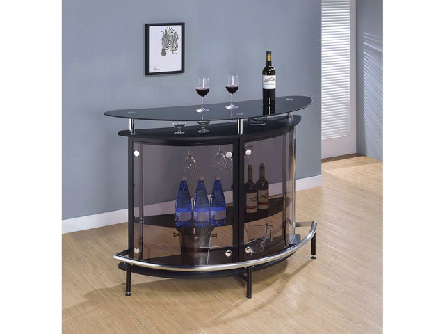 Gaia Black & Chrome Bar Unit - Ornate Home
