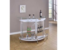 Gaia White & Chrome Bar Unit - Ornate Home