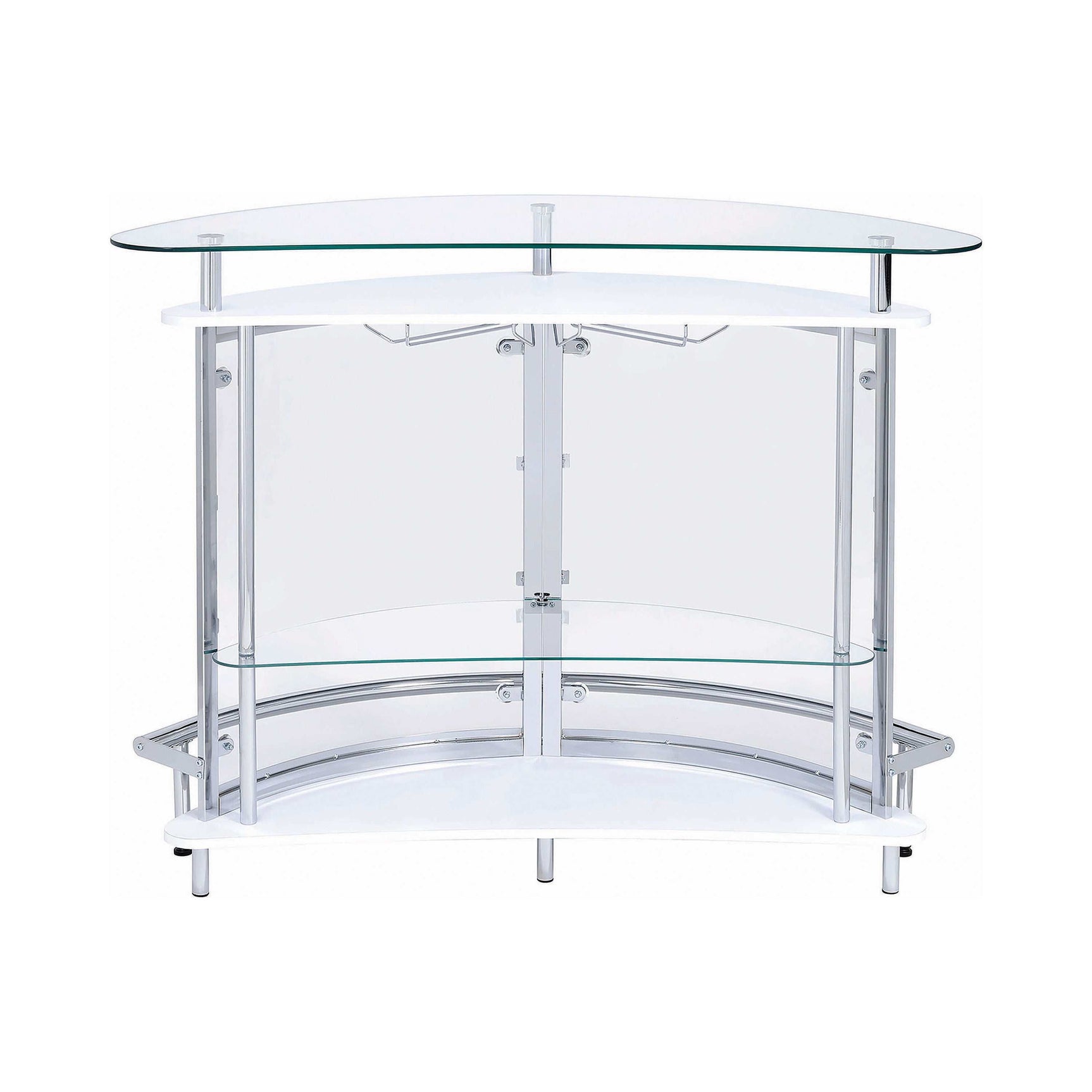 Gaia White & Chrome Bar Unit - Ornate Home
