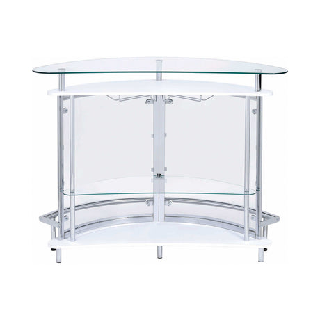Gaia White & Chrome Bar Unit - Ornate Home