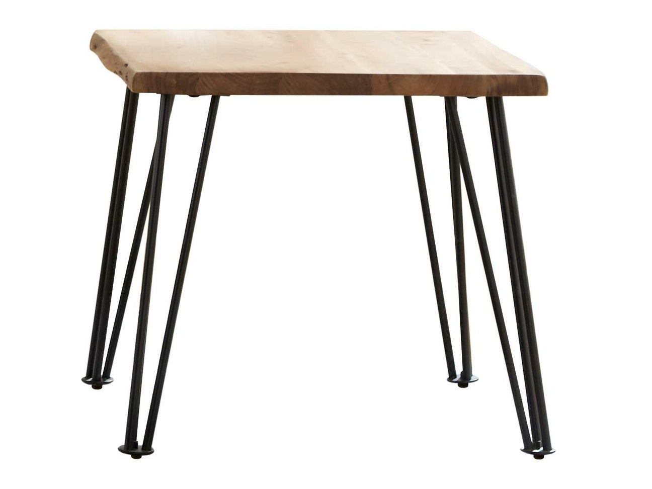 Gano Natural & Matte Black End Table - Ornate Home