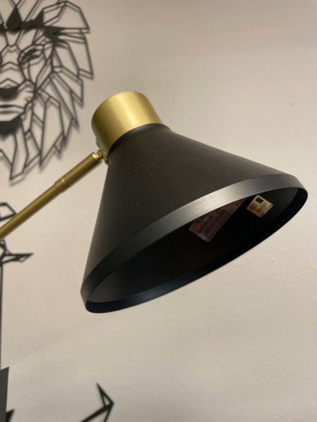 Garville Floor Lamp Black/Gold Finish - Ornate Home