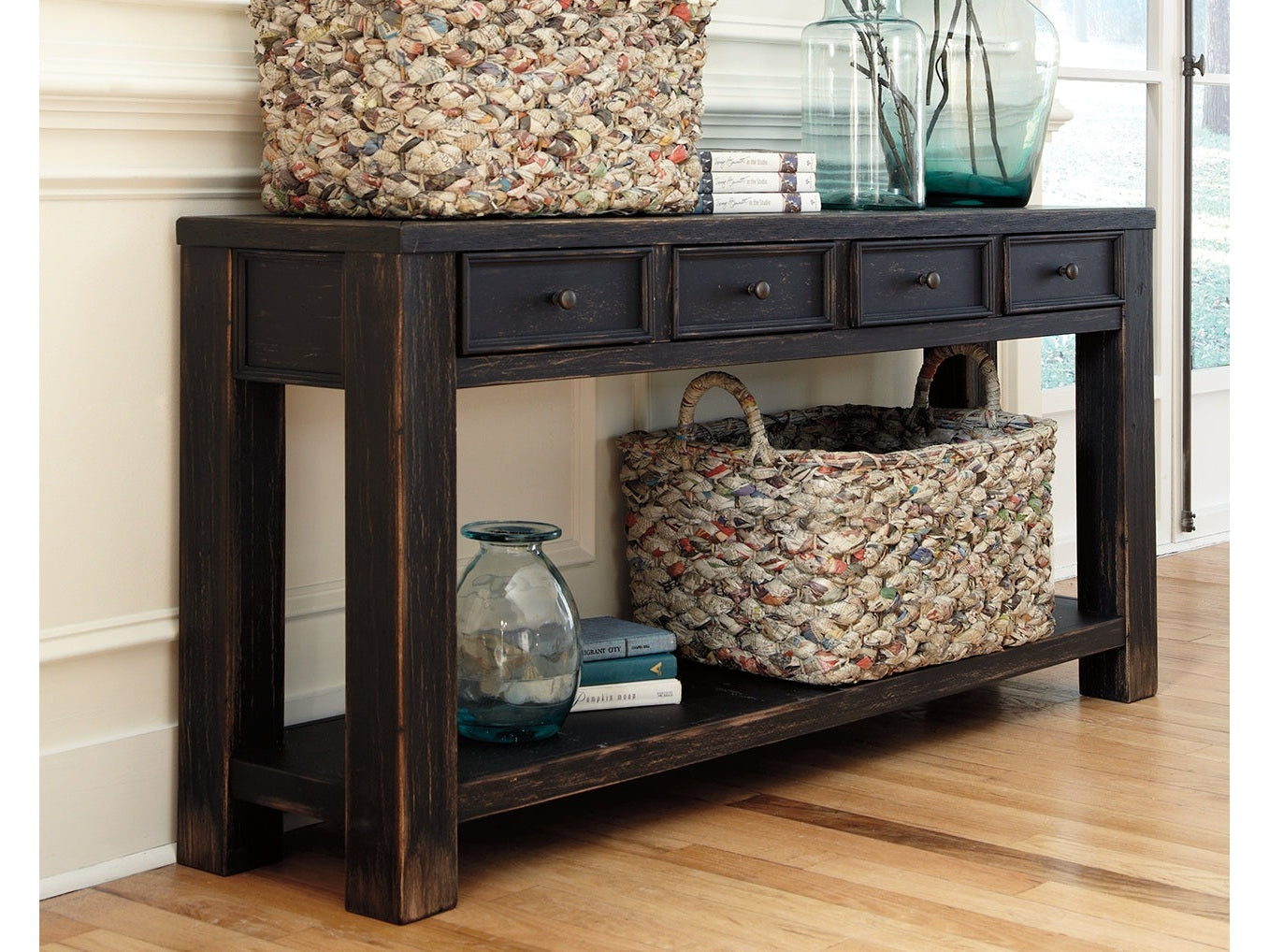 Gavelston Black Sofa Table - Ornate Home