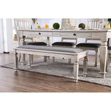 Georgia Antique White/Gray Bench - Ornate Home