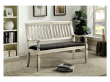 Georgia Antique White/Gray Loveseat Bench - Ornate Home