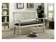 Georgia Antique White/Gray Loveseat Bench - Ornate Home
