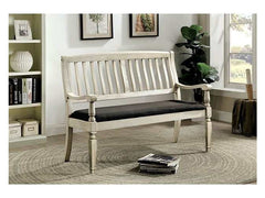 Georgia Antique White/Gray Loveseat Bench - Ornate Home