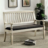 Georgia Antique White/Gray Loveseat Bench - Ornate Home