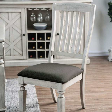 Georgia Antique White/Gray Side Chair (Set of 2) - Ornate Home