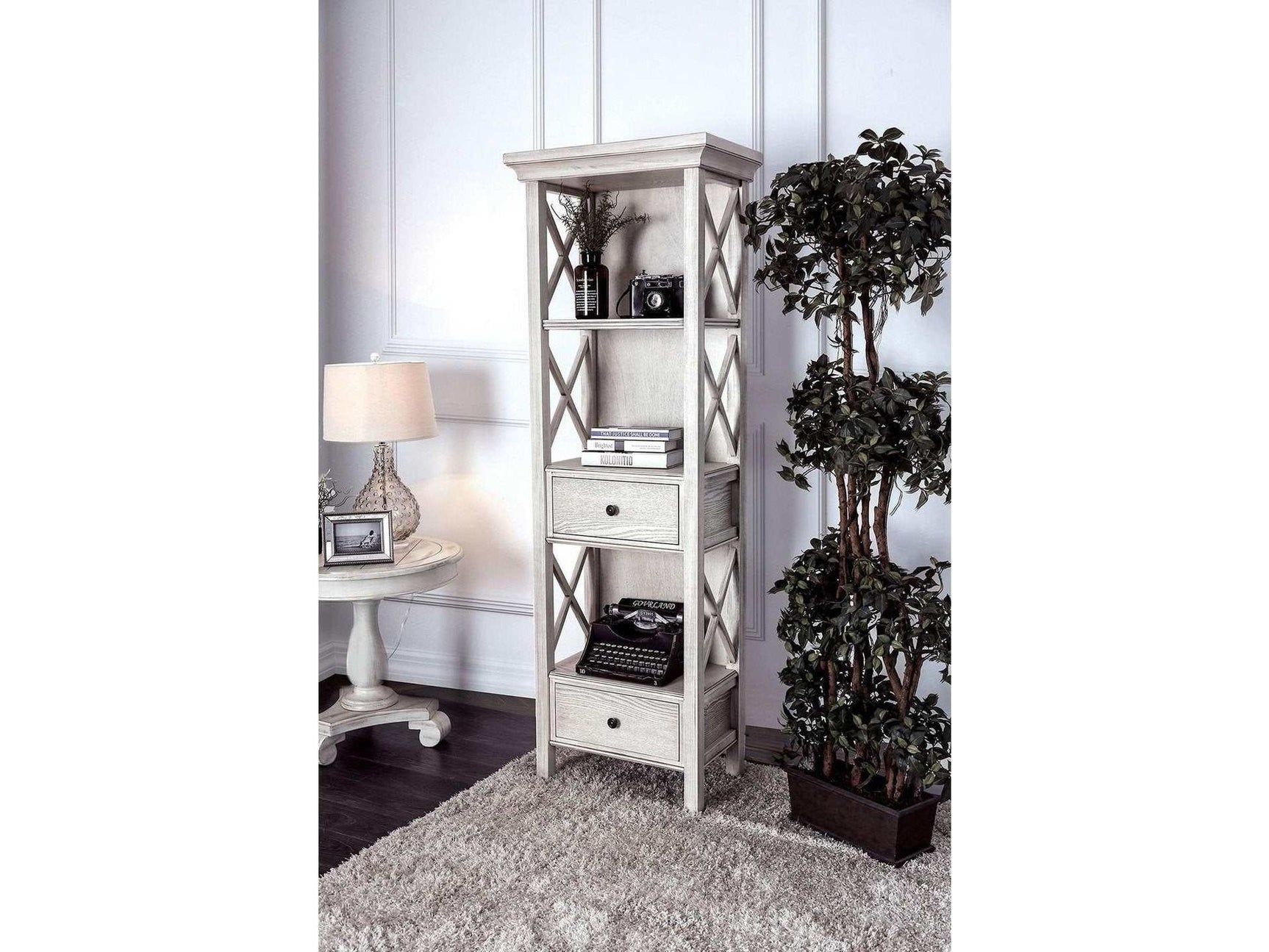 Georgia Antique White Pier Cabinet - Ornate Home