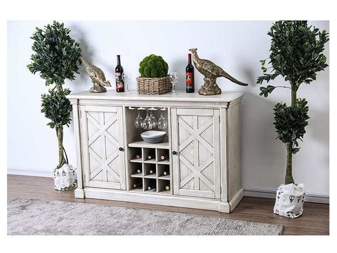 Georgia Antique White Server - Ornate Home