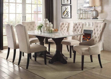 Gerardo Beige & Espresso Dining Chair (Set of 2) - Ornate Home