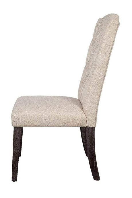 Gerardo Beige & Espresso Side Chair (Set of 2) - Ornate Home