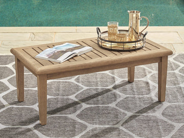 Gerianne Grayish Brown Outdoor Coffee Table - Ornate Home