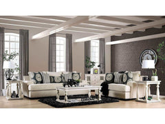 Germaine Ivory Stationary Sofa & Loveseat 2pc - Ornate Home