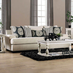 Germaine Ivory Stationary Sofa & Loveseat 2pc - Ornate Home