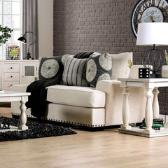 Germaine Ivory Stationary Sofa & Loveseat 2pc - Ornate Home