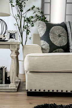 Germaine Ivory Stationary Sofa & Loveseat 2pc - Ornate Home